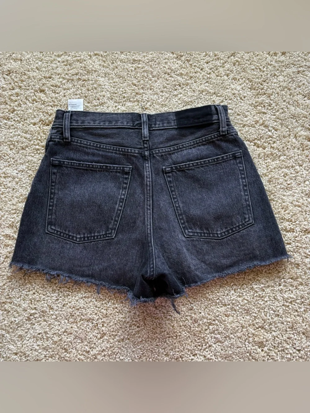 Abercrombie & Fitch Black Denim Button Fly‎ Cutoff Shorts Natural Rise Size 28/6